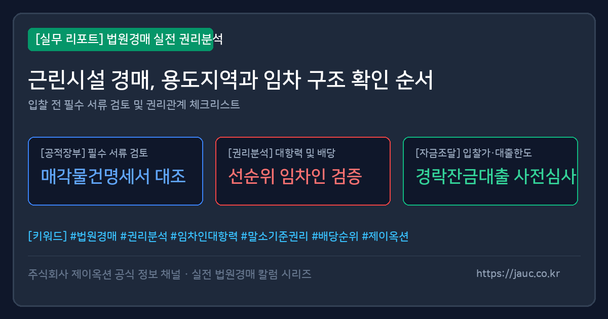 근린시설 경매의 용도지역과 임차 구조 확인 순서 체크리스트
