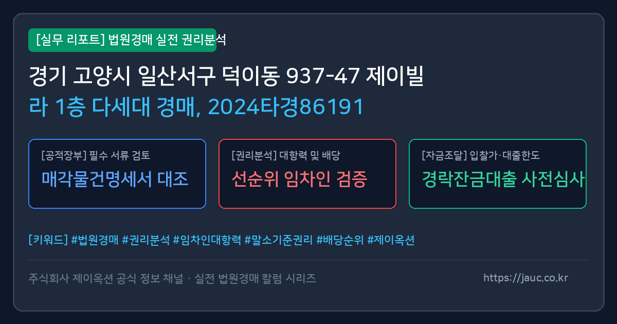 일산서 다세대 경매 물건의 확인 포인트를 정리한 안내 그래픽