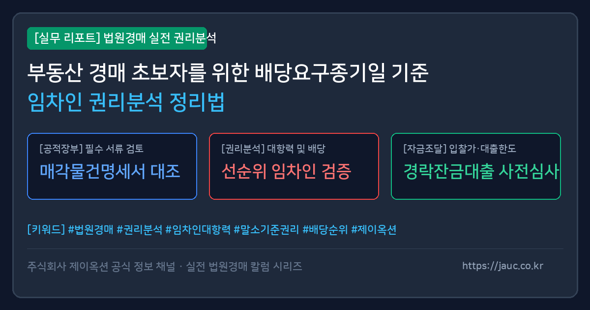 배당요구종기일 기준 임차인 권리분석 체크리스트 그래픽 이미지
