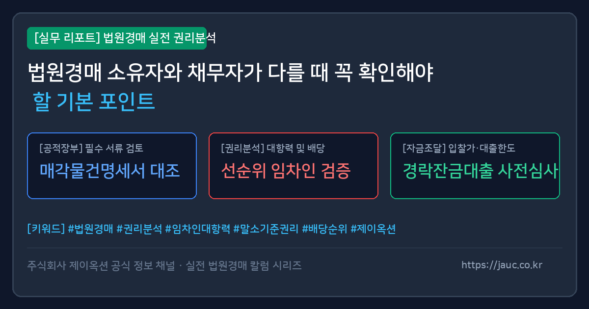 법원경매 소유자와 채무자가 다를 때 확인해야 할 체크리스트와 서류 그래픽