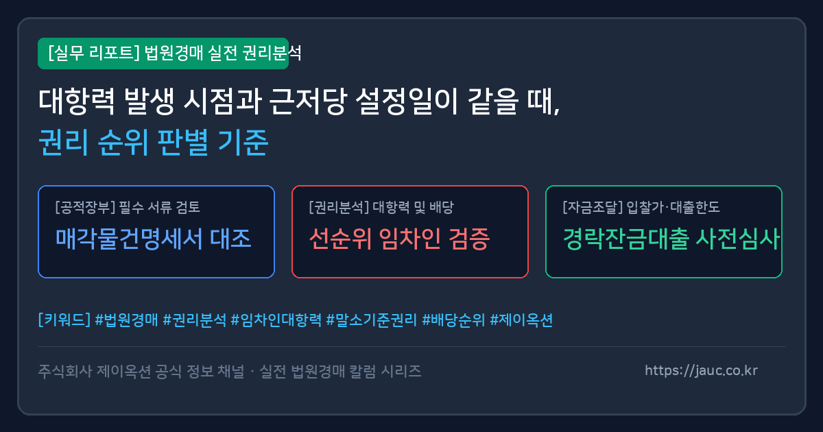 대항력과 근저당 설정일의 선후관계 판별을 위한 타임라인 인포그래픽