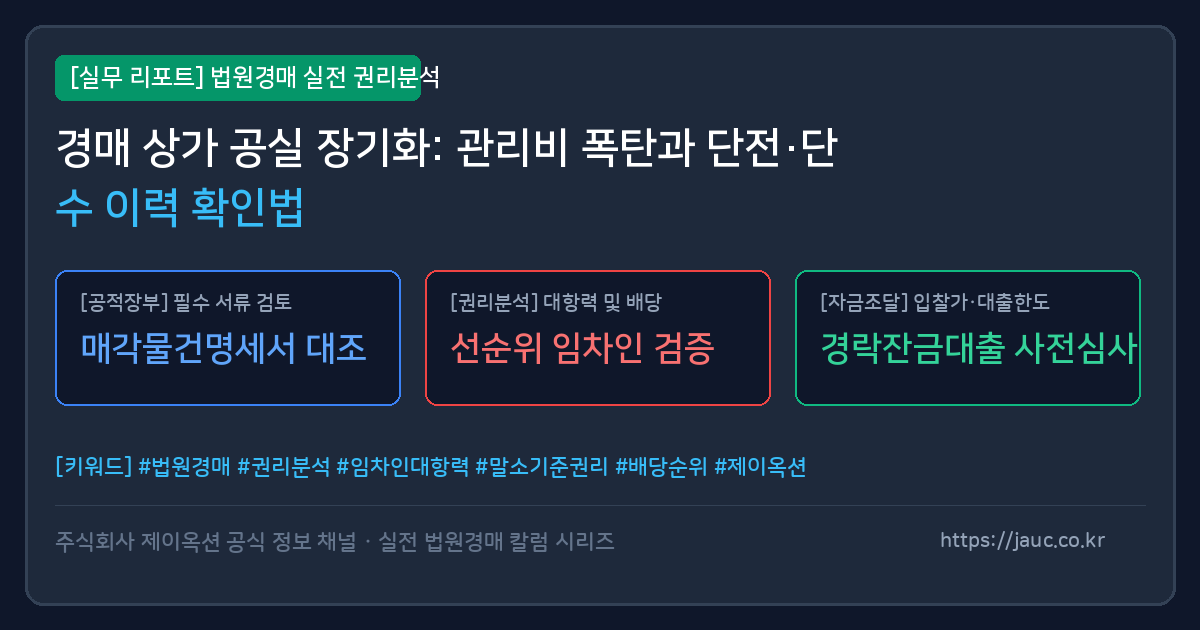 상가 경매 관리비 체납 및 단전 단수 확인 체크리스트 인포그래픽