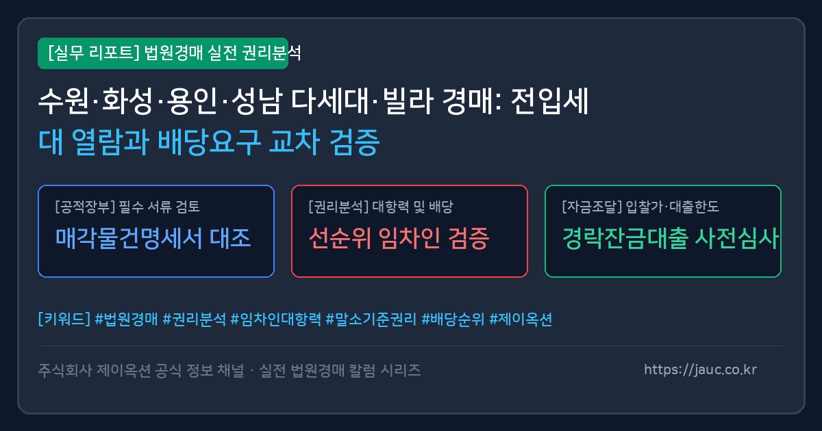 경기 남부 빌라 경매 권리분석 및 전입세대 열람 체크리스트 인포그래픽
