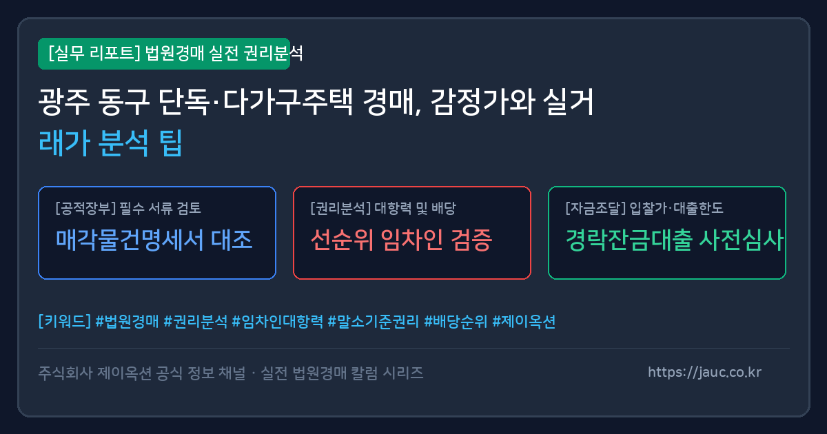 광주 동구 단독 다가구주택 경매 시세 및 감정평가액 분석 리포트 그래픽